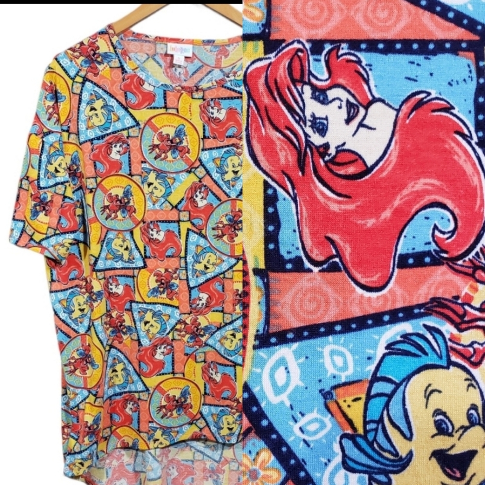 LuLaRoe Disney Little Mermaid graphic Irma shirt‎